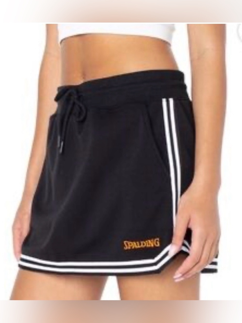 Spalding Women's Elastic Waist Side Pockets Relaxed Fit Skort, XL